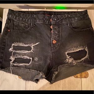 Black washed shorts